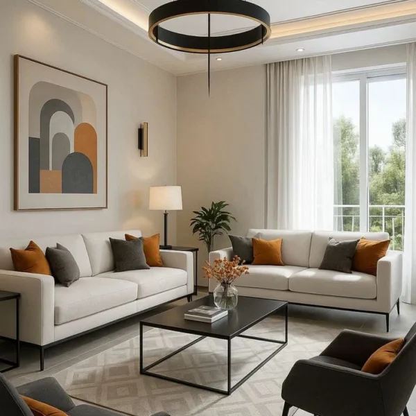 كنب مودرن سورا - لون أبيض