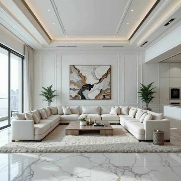 كنب مودرن سان مور بتصميم ملكي فاخر, يوفر راحة عالية ومساحة جلوس واسعة،