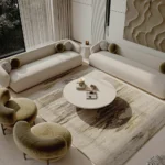 ركنة مودرن مودا بلون بيج فاتح, بتصميم أنيق وعصري تضيف دفئًا وهدوءًا للمساحة،