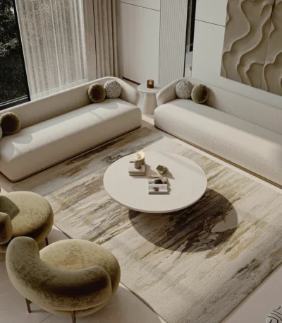 ركنة مودرن مودا بلون بيج فاتح, بتصميم أنيق وعصري تضيف دفئًا وهدوءًا للمساحة،