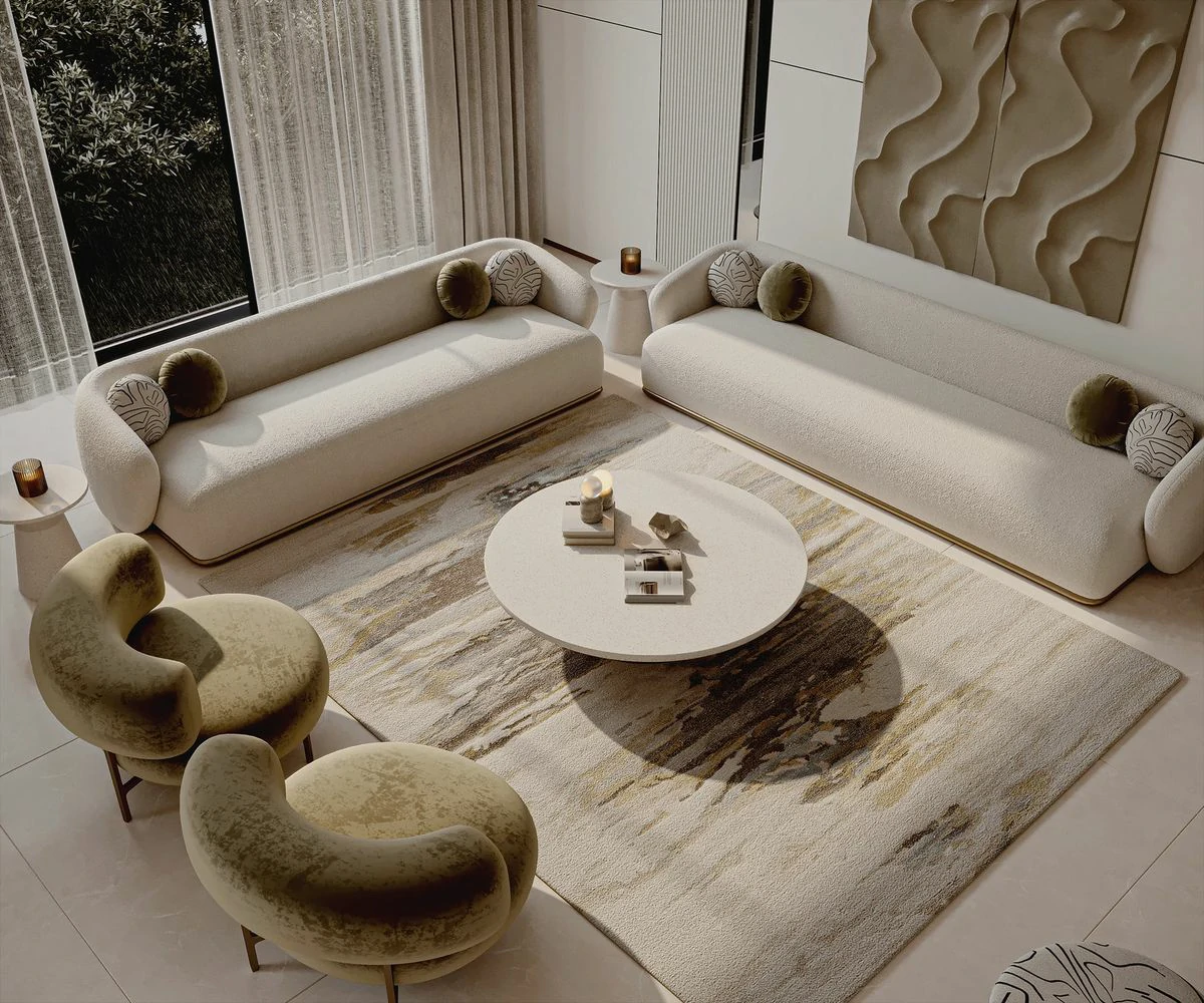 b89275fbdd13e3825f7b5177dc2d0838 ركنة مودرن مودا بلون بيج فاتح, بتصميم أنيق وعصري تضيف دفئًا وهدوءًا للمساحة،