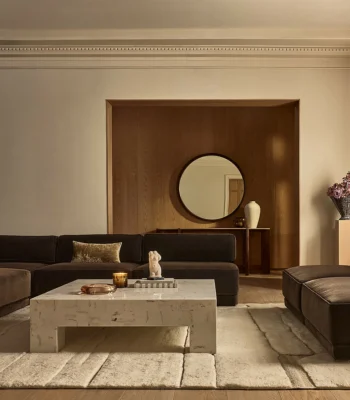 أريكة أوريول ,4 قطع ,حرف L ,مخمل بني ,تصميم عصري ومريح