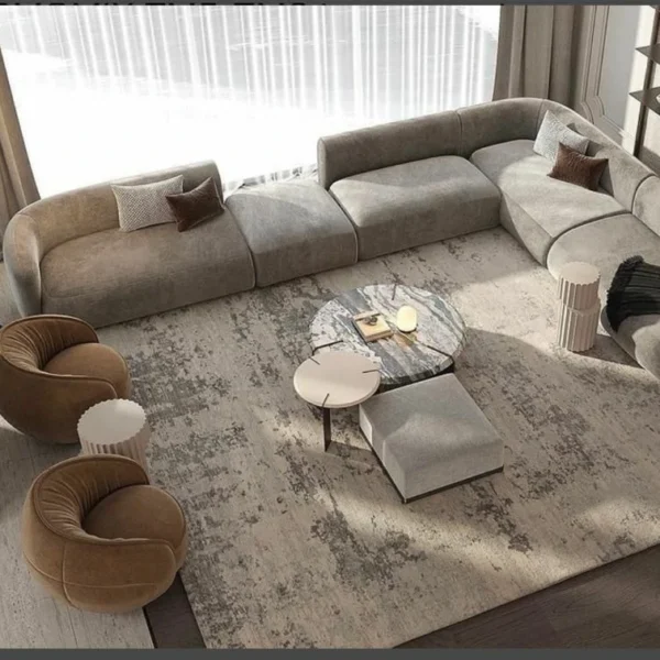 ركنة أوربان حرف U بقماش شانيل ,فخم توفر مساحة جلوس واسعة, بتصميم عصري وراقي