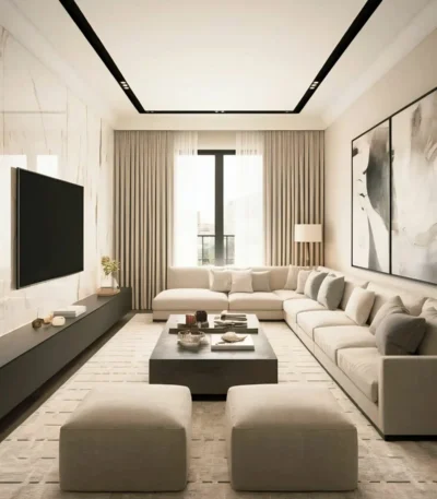 ركنة سكاي لاين بتصميم ,مودرن وقماش كتان أنيق ,تمنح منزلك لمسة عصرية دافئة