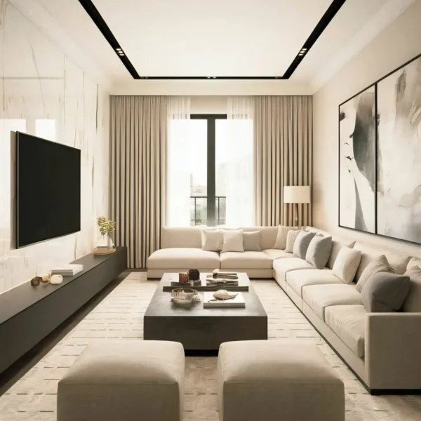 ركنة سكاي لاين بتصميم ,مودرن وقماش كتان أنيق ,تمنح منزلك لمسة عصرية دافئة