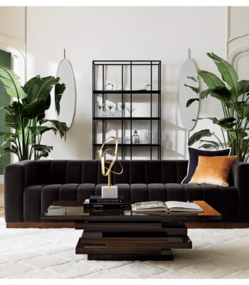 أريكة فورتي ,قاعدة من خشب الجوز ,تصميم عصري ,وجلسة مريحة