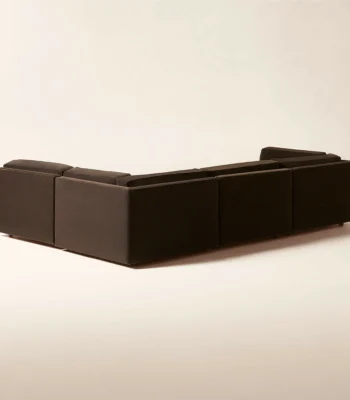 أوريول أريكة ,زاوية حرف L ,خامة مخمل ,لون بني ,راحة عالية