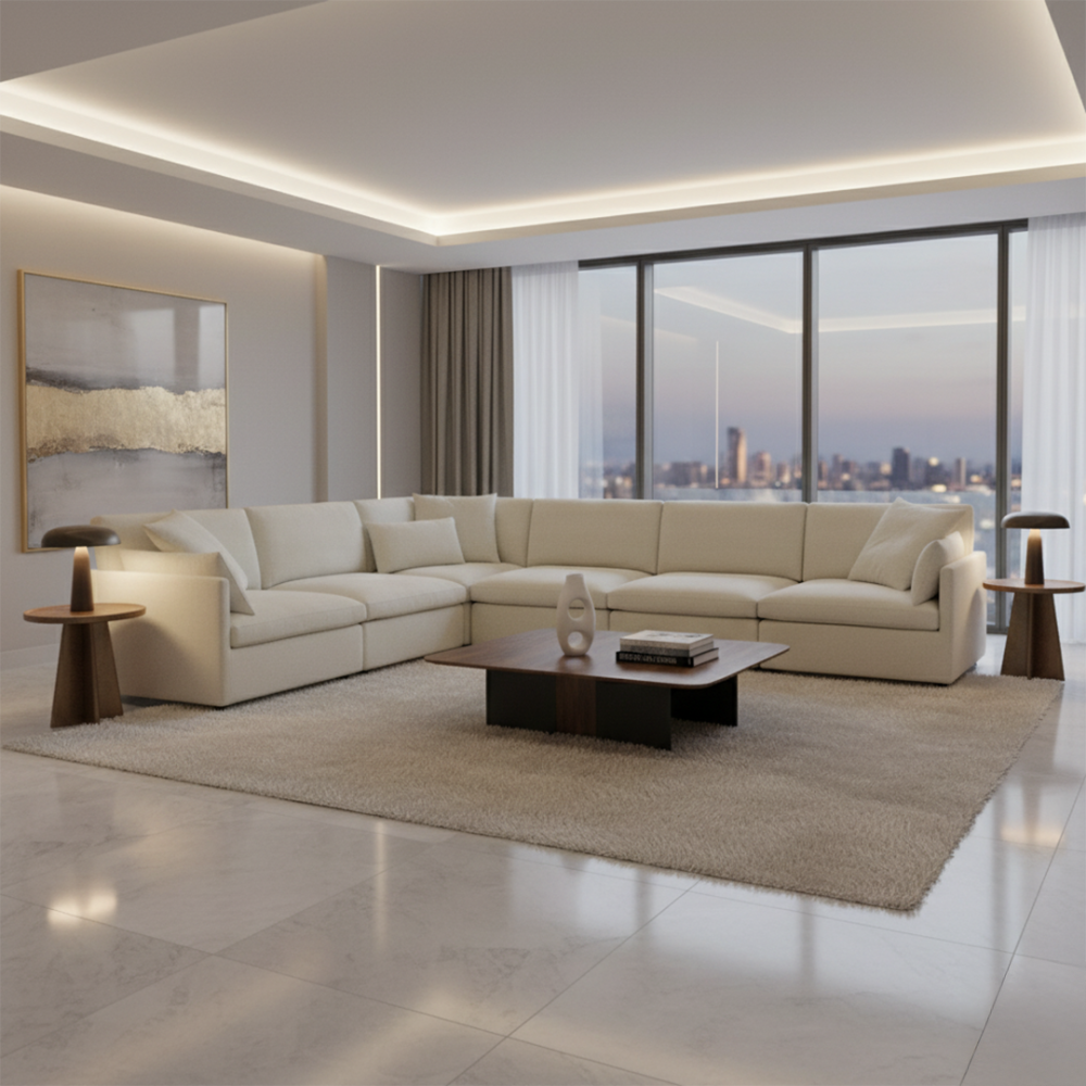 أريكة بينغو معيارية ,حرف L يسار ,تصميم مودرن ,راحة عالية