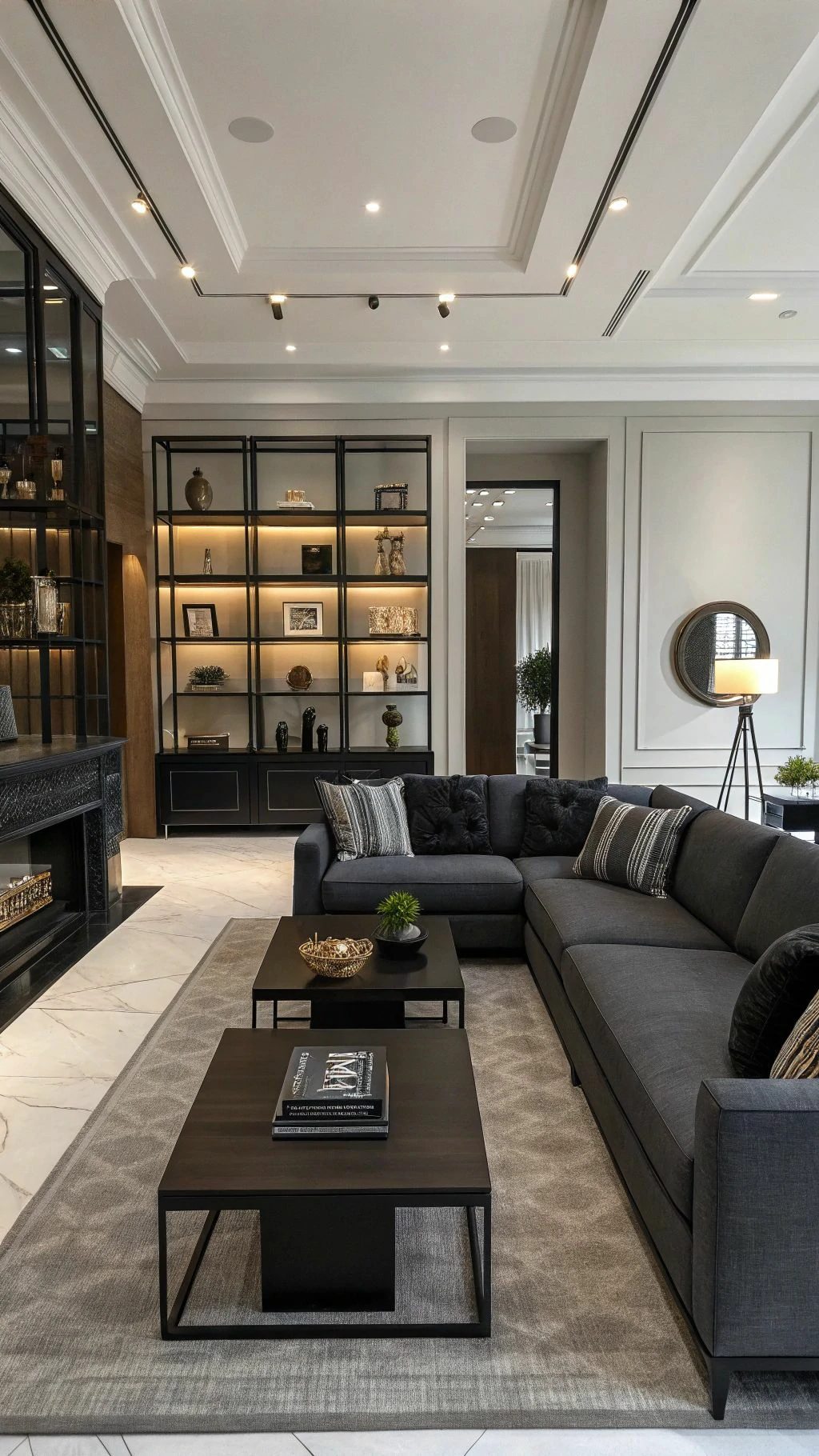 family-design كنبة ميدنايت بريستيج ركنة زاوية بتصميم فاخر, يضفي عمقًا وأناقة على المساحة،