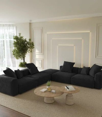 كنبة زاوية فانا ,مودرن معيارية ,حرف V ,جلسة واسعة