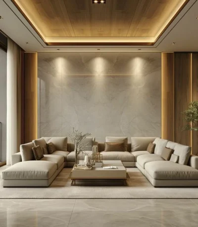 ركنة ماجيستك مودرن حرف U بتصميم موديولار فاخر توفر مساحة جلوس واسعة وراحة استثنائية،