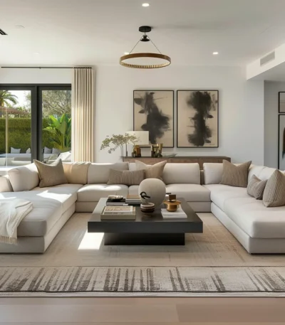 ركنة مودرن جيلانو حرف U بتصميم فندقي موديولار فاخر توفر مساحة جلوس واسعة وراحة استثنائية،