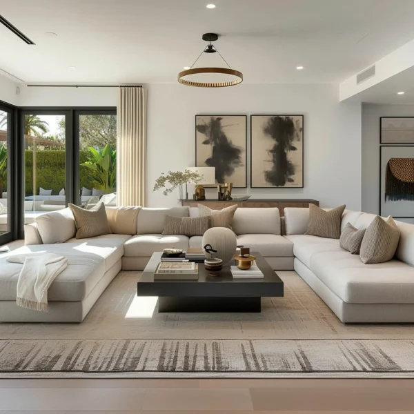 ركنة مودرن جيلانو حرف U بتصميم فندقي موديولار فاخر توفر مساحة جلوس واسعة وراحة استثنائية،