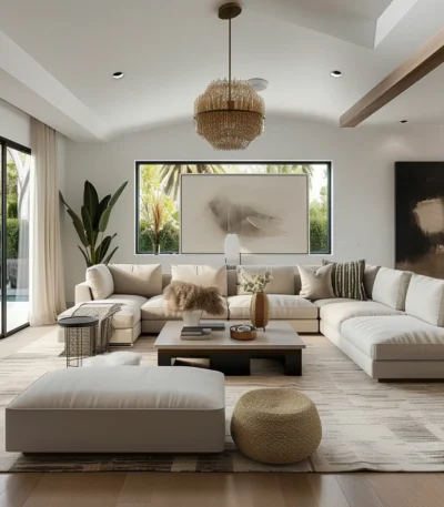 كنة مودرن فلو حرف U بتصميم موديولار, عصري توفر مساحة جلوس واسعة وراحة فائقة