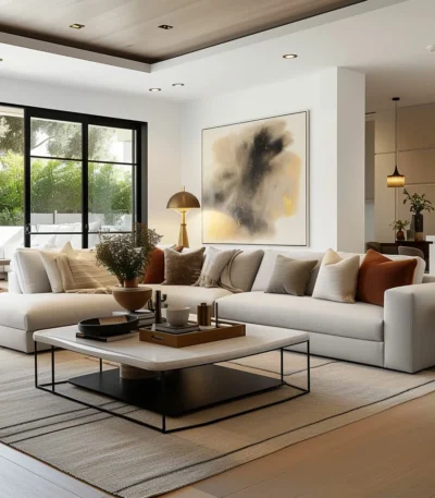 ركنة إيدج مودرن حرف L بتصميم, أنيق وعصري توفر مساحة جلوس واسعة وراحة فائقة،