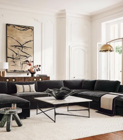 كنبة زاوية ماليا ,أربع قطع ,حرف L ,تصميم عصري ومريح