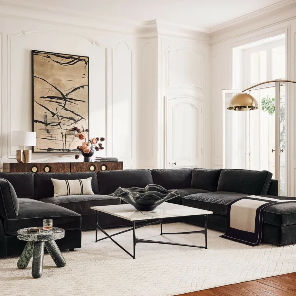 كنبة زاوية ماليا ,أربع قطع ,حرف L ,تصميم عصري ومريح