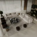 كنب زاوية لورا بتصميم مودرن أنيق ,يضفي لمسة عصرية راقية على المساحة،