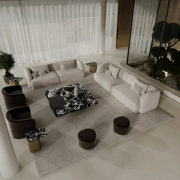 كنب زاوية لورا بتصميم مودرن أنيق ,يضفي لمسة عصرية راقية على المساحة،