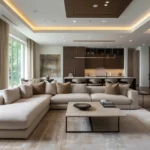 ركنة أمالفي مودرن حرف L, بتصميم المقاعد العميقة توفر راحة فائقة, ومساحة جلوس واسعة،