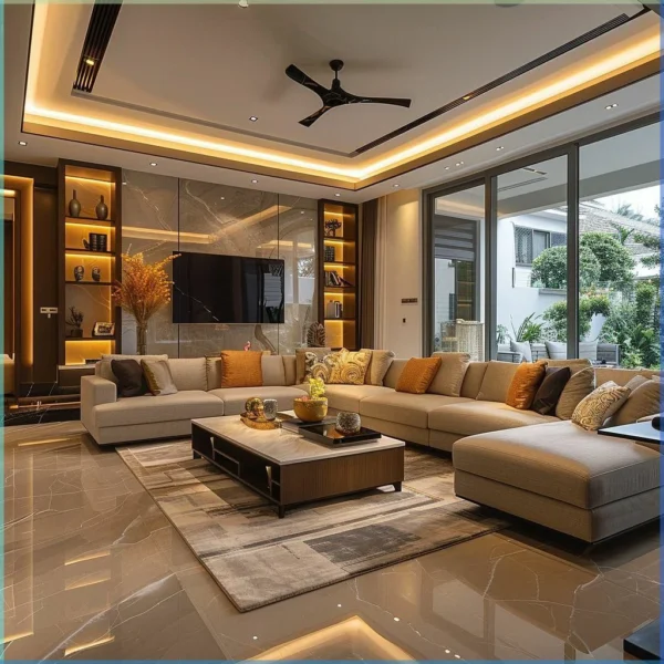 ركنة سبيس مودرن حرف L بتصميم عصري أنيق, توفر راحة عالية ومساحة جلوس واسعة،