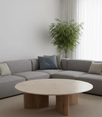 طاولة قهوة سيسل ,تصميم دائري ,رخامي ,لمسة أنيقة