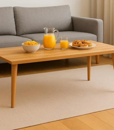 طاولة قهوة بيريك خشب زان صلب, تصميم أنيق, متينة وعملية