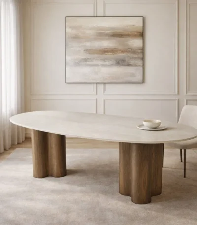 طاولة طعام لورا تصميم مودرن, مساحة واسعة, مثالية للعائلات, جميلة