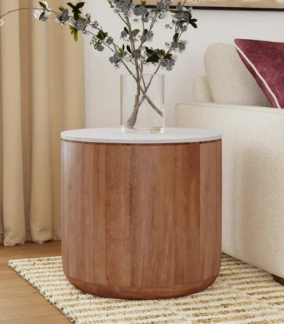 طاولة جانبية جوزي رخامية, تصميم عصري وأنيق, متينة وعملية