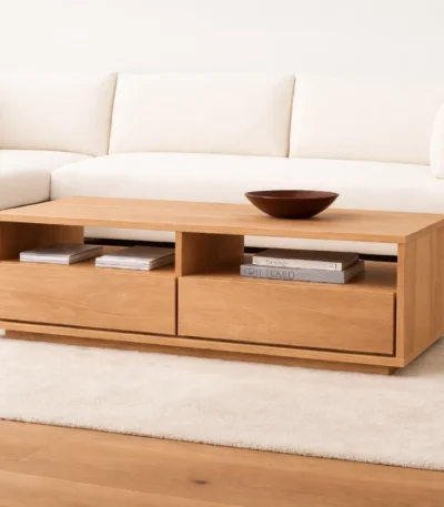 طاولة قهوة برايم خشب صلب ,من تصميم العائلة، متينة بتصميم أنيق, وتشطيب عالي الجودة،