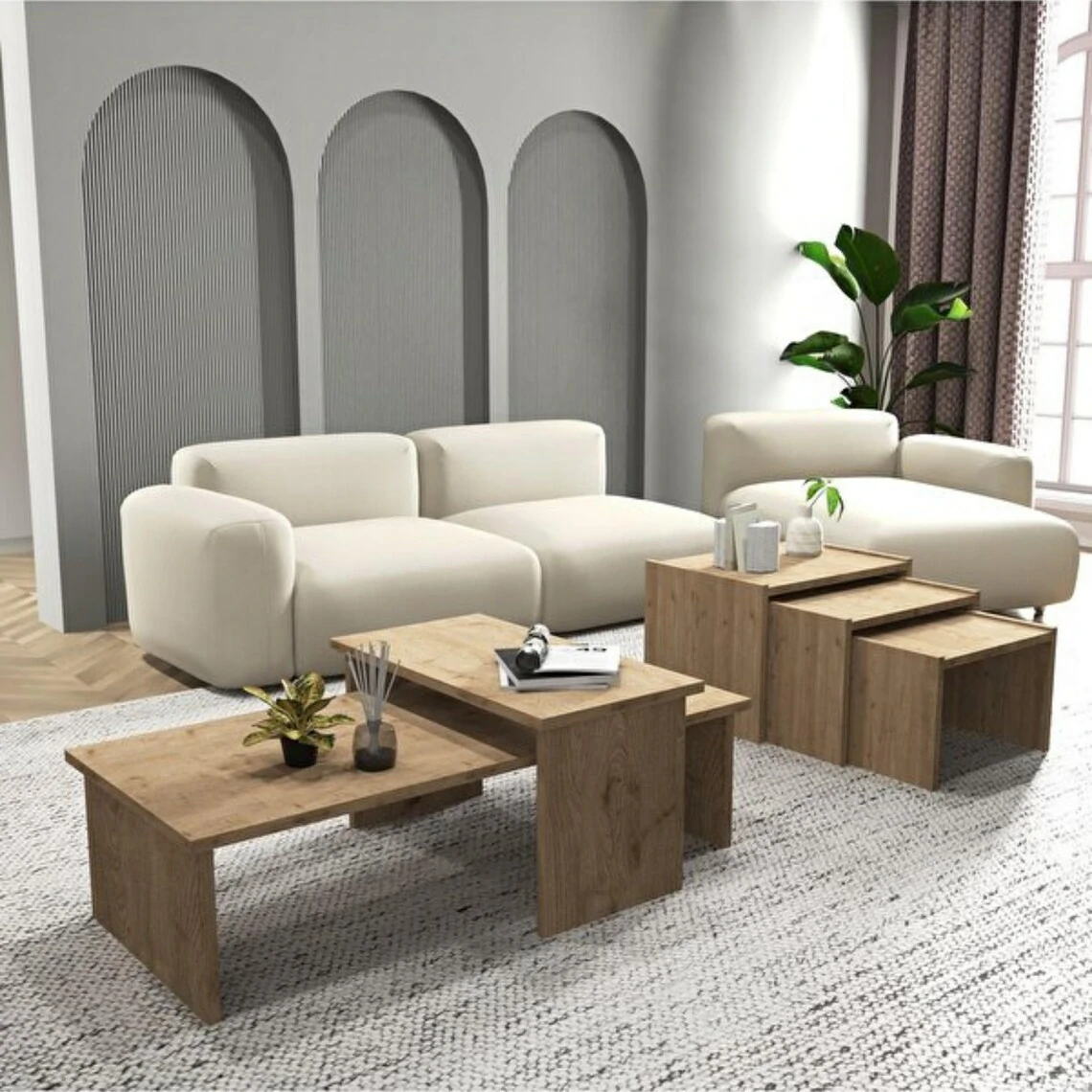 jowne (3) طقم طاولة قهوة جوني, تصميم عصري, عملي وأنيق