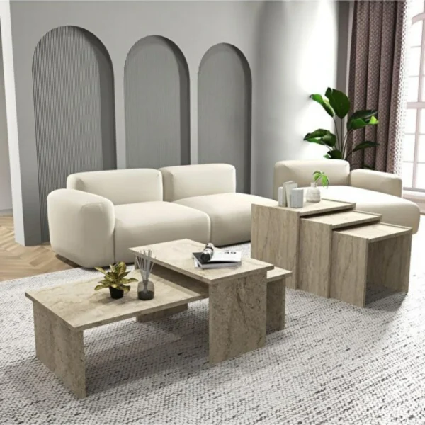 طقم طاولة قهوة جوني, خامات متينة, يناسب كل الديكورات