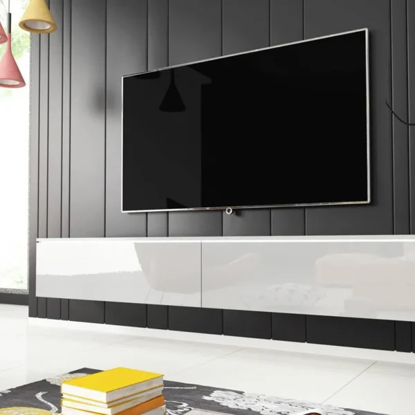 خزانة تلفزيون كاي مع إضاءة, تصميم عصري, مساحة تخزين عملية