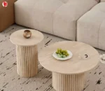 طاولة قهوة ريفو خشبية مستديرة, تصميم عصري, أنيقة وعملية