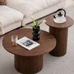 طاولة قهوة ريفو خشبية مستديرة, عملية ومريحة, أنيقة