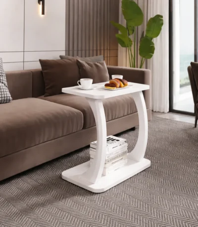 طاولة جانبية فاينا شكل حرف C, تصميم عصري, عملية وأنيقة